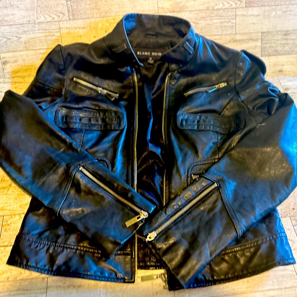 Women’s Black Leather Moto Jacket